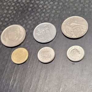 Lot of six collectable coins